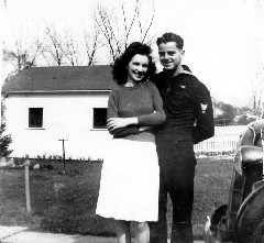 Julia (Judy) Kish Dorrough, Bruce Dorrough; navy uniform